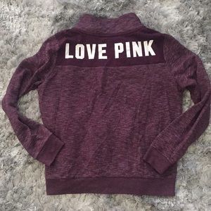 PINK 1/2 zip lightweight sweatshirt